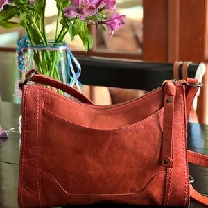 FRYE Melissa Zip Crossbody Bag. Burnt Orange